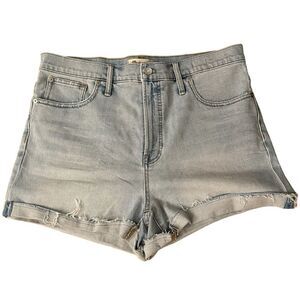 Madewell ~ The Perfect Jean Shorts ~ size 32 ~ rainbow seam detail ~ light wash